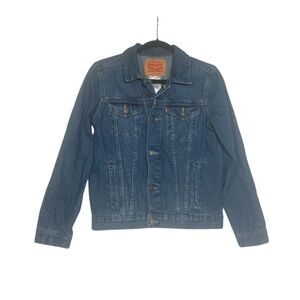 Levi's Trucker Denim Jacket Darker Wash Kid's Size Large / Women's Small Blue